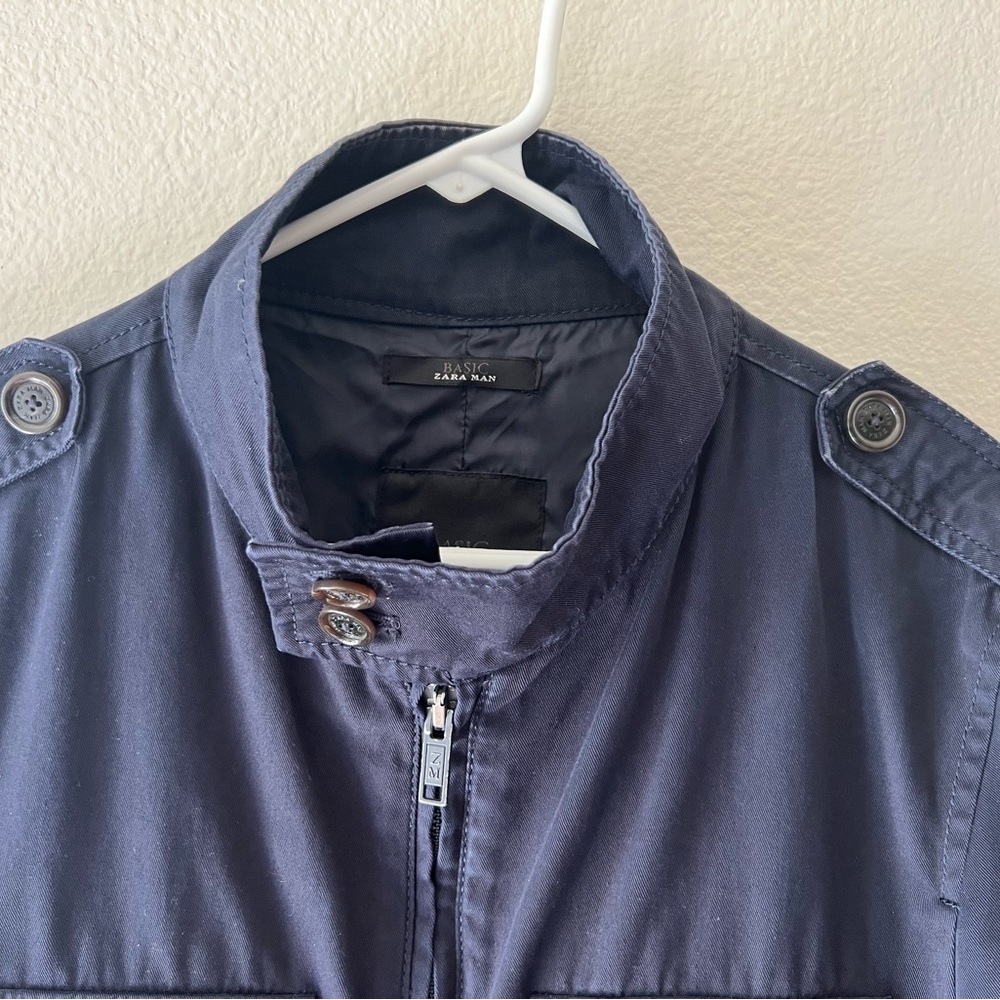 Zara Man Basic Navy Jacket - image 3